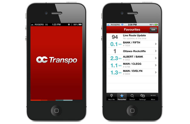 oc transpo travel planner app